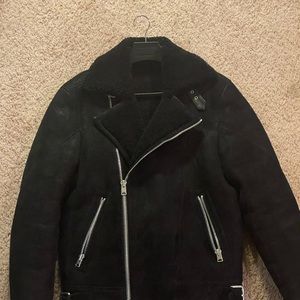 Allsaints Miles Shearling Moto Jacket